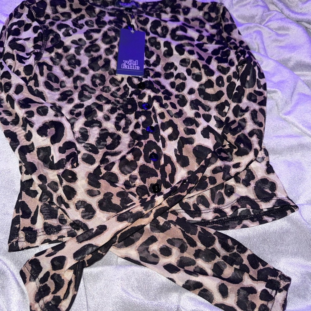 Wild Fable Black and Tan Leopard Pajama Set
